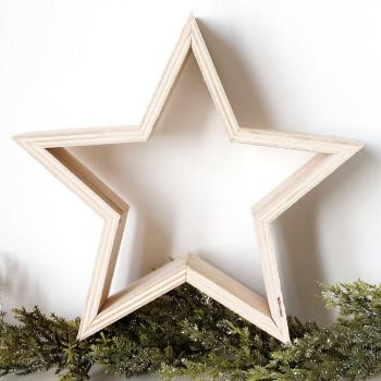 Deko Holzstern 17cm - 2 Farben -